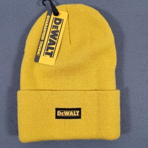 DeWalt Knit Beanie Unisex Mustard Yellow Extended Hawthorne Acrylic NWT USA